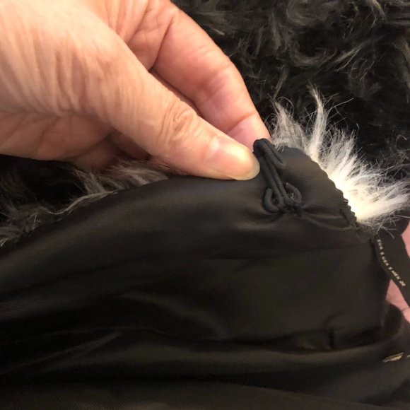 Zara Basic Collection Fuzzy Coat with Loop Hook Closures in Black & White Size S - Picture 9 of 16